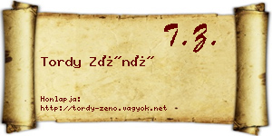 Tordy Zénó névjegykártya